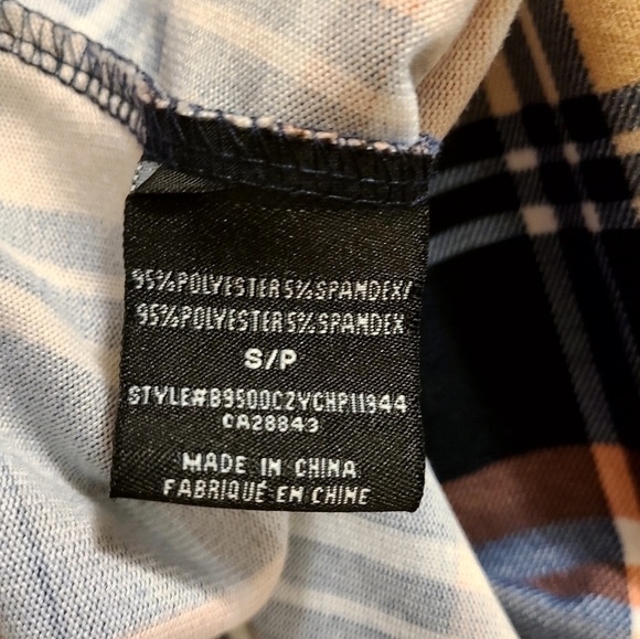 Tattoo Cottagecore Plaid Button Down Shirt Flannel Long Sleeve Orange Blue Small - Picture 5 of 7